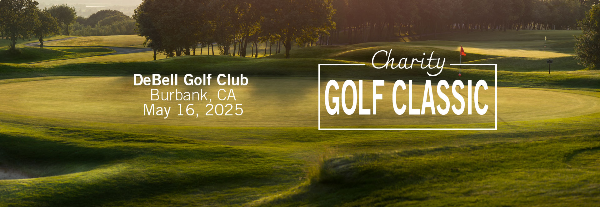 Golf Course with text for 2025 Golf Classic